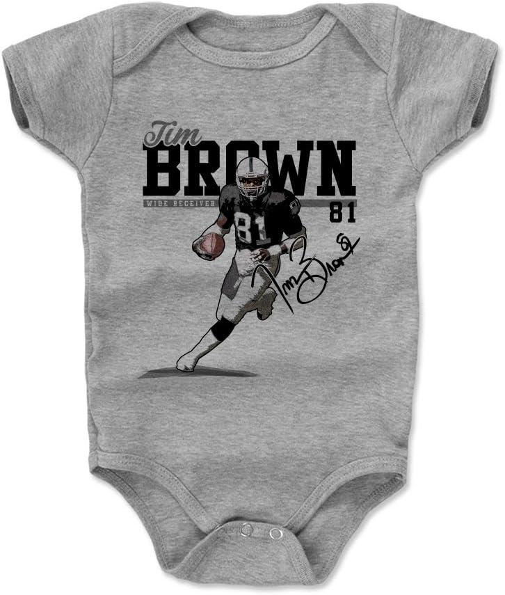 500 LEVEL500 LEVEL Tim Brown Baby Clothes, Onesie, Creeper, Bodysuit 18-24 Months Heather Gray - Vintage Oakland Football Baby Clothes - Tim Brown Play K