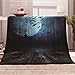 Coperta di Peluche con Stampa Luna notte di terrore Morbido Durevole e Caldo 3D Stampa Peluche Coperte Copriletti per Letto Divano 150x200