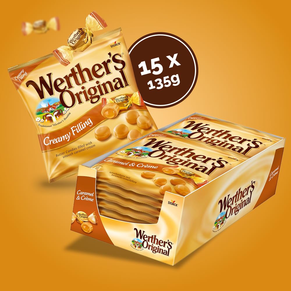 Werther's Original Caramelos Toffee Relleno de Caramelo Pack 15 x 135 g Sin Gluten Vegetarianos