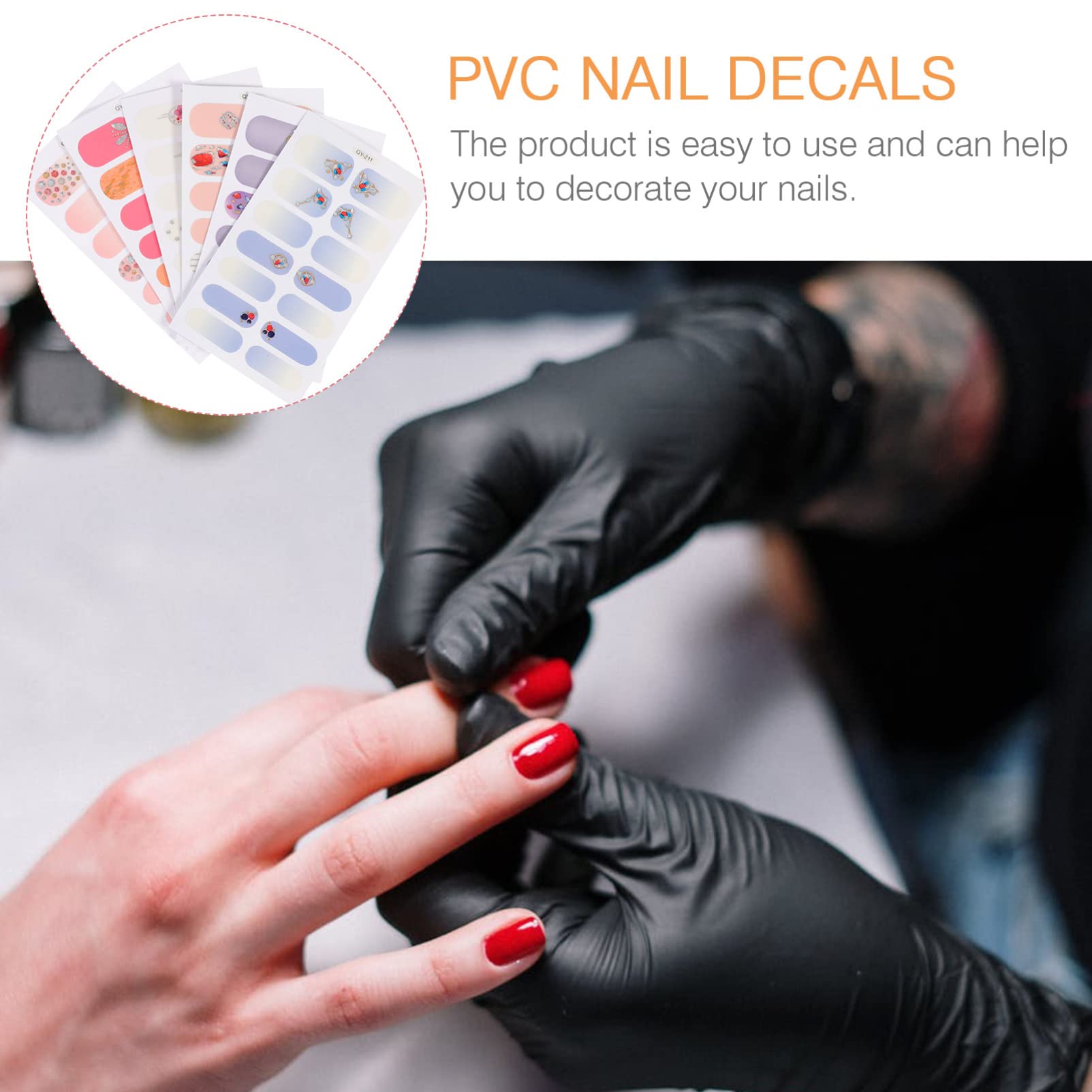 5 Set Adesivi Per Unghie Con Artificiali Autoadesivi Per Nail Art Decorazioni Durable E Facili Applicare Per Unghie Semipermanenti Per Occasione 6 Fogli*5