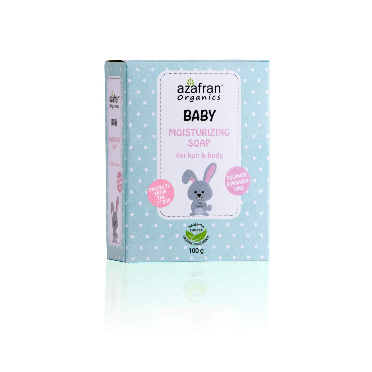 Azafran Organics Baby Soap, 3.52 Ounce Mild Bar, Made with Natural Olive and Oil Coconut Oil, Moisturizing Baby's Sensitive Skin-Hair, Contain No Synthetic Chemicals : Baby