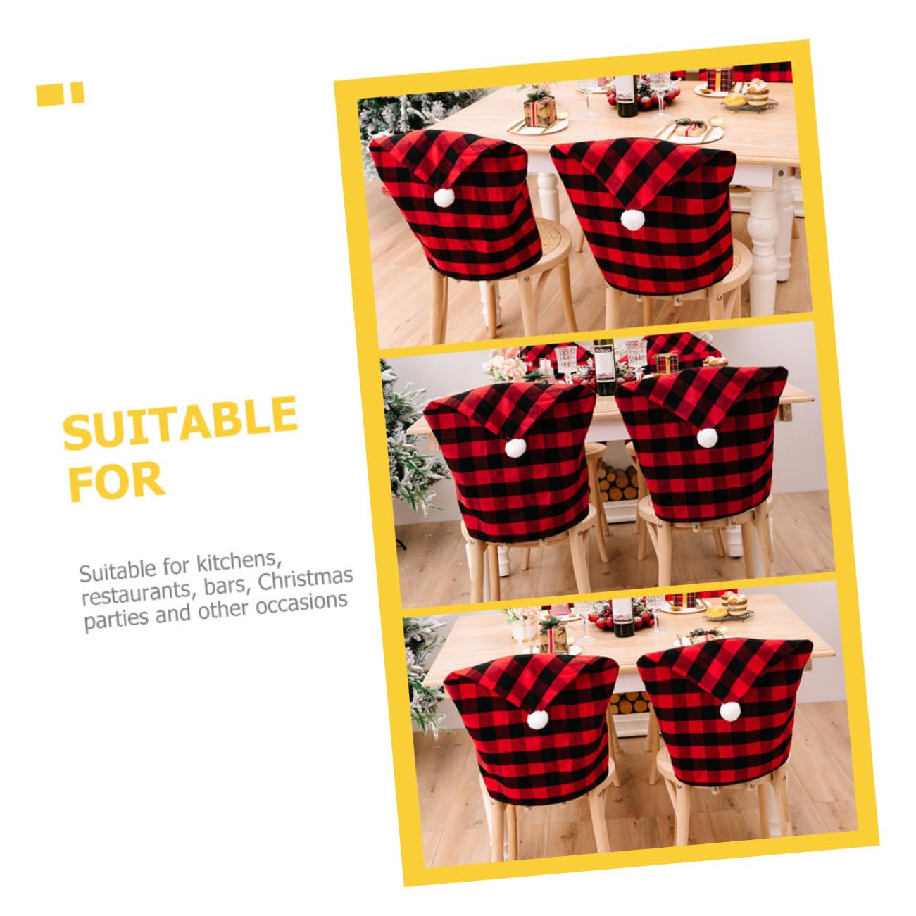 Cabilock 4 Pz Coprisedia Plaid Decorazioni Per Alberi Di Natale Decorazioni Decorative Coprisedie Natalizie Bianche Ufficio Per Cuscini Ornamenti Arredamento Tessuto
