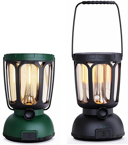 Mesqool Faroles para cortes de energía LED linterna de camping recargable con batería solar manivela