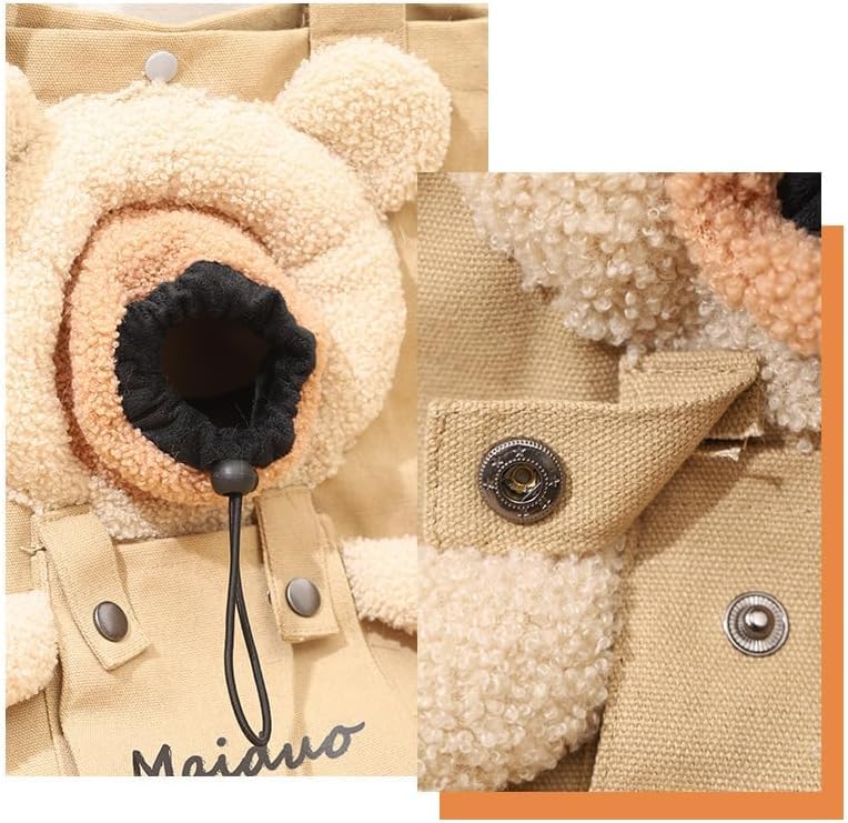 Amazon.co.jp: ペットトートバッグ 顔出し クマの模様 底板付き