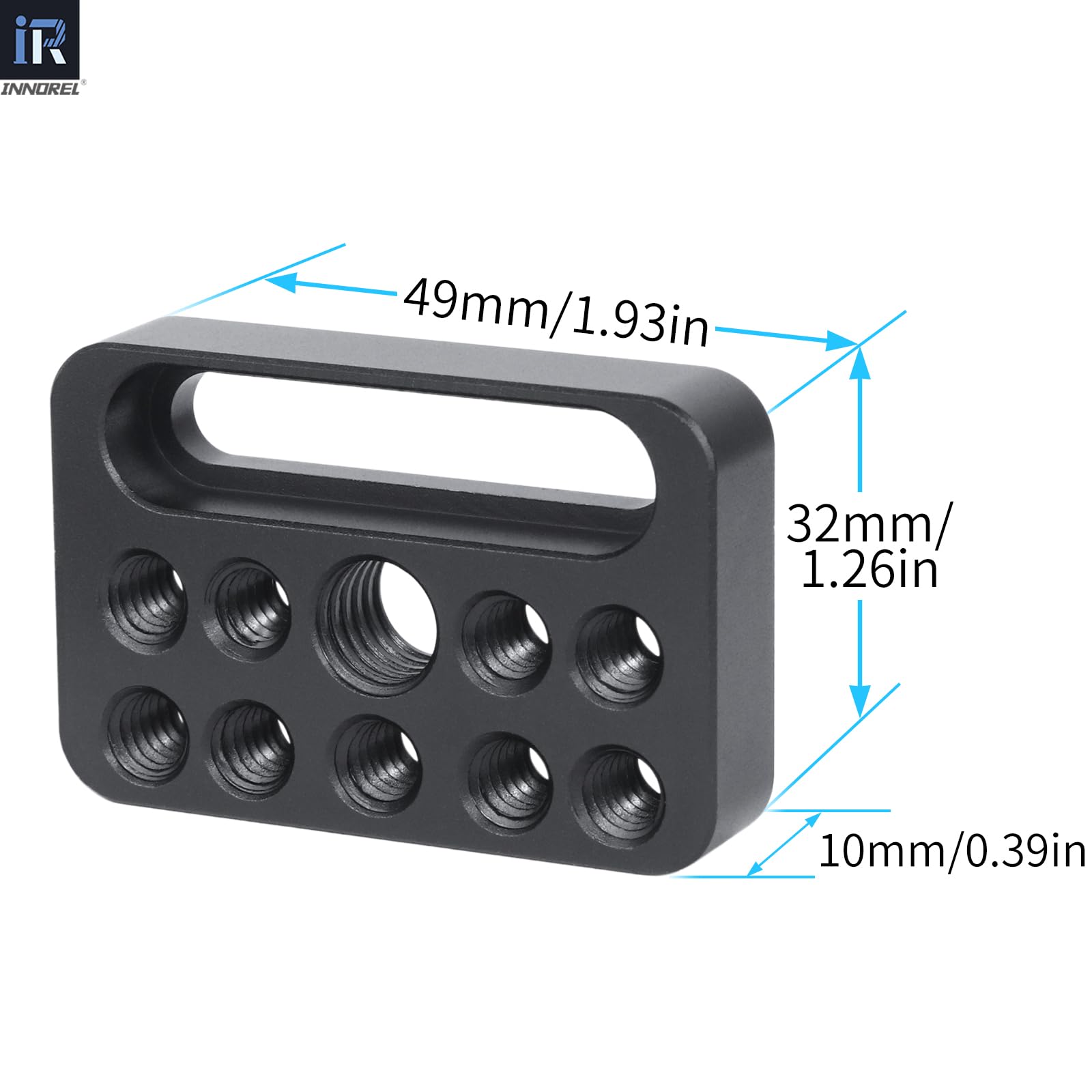 INNOREL CP03 2 pezzi Mini piatto di formaggio multifunzionale Utilizzato per l'installazione della gabbia della macchina fotografica del bordo del formaggio sul blocco della ferrovia di guida