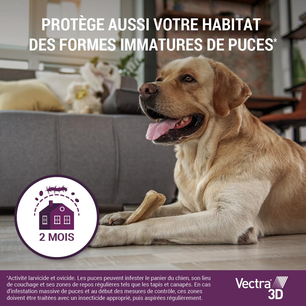 Vectra 3D Solution Spot-on pour Chiens > 25–40 kg - 3 pipettes