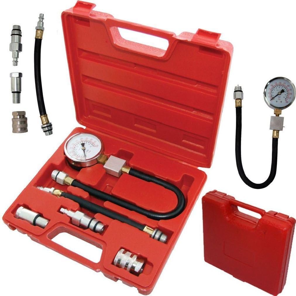 AUTOMOTIVE PETROL ENGINE COMPRESSION TESTER KIT VALVE TIMING GAUGE PRO CYLINDER