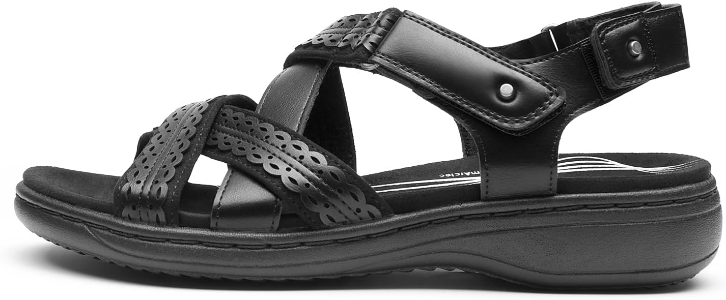 DREAM PAIRS Women's Arch Support Sandals Comfortable Open Toe Dress Flats Walking Sandals For Summer - Image 4