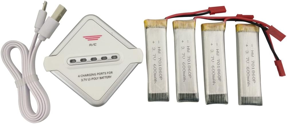 sea jump Accessories 4PCS 3.7V 600mah Lithium Battery + 4in1 Charger for UDI U815A U817A U818A for WLtoys V929 V939 V949 V959 V969 V979 V989 V999 V222 for Syma S032G Quadcopter Spare Parts RC Drone