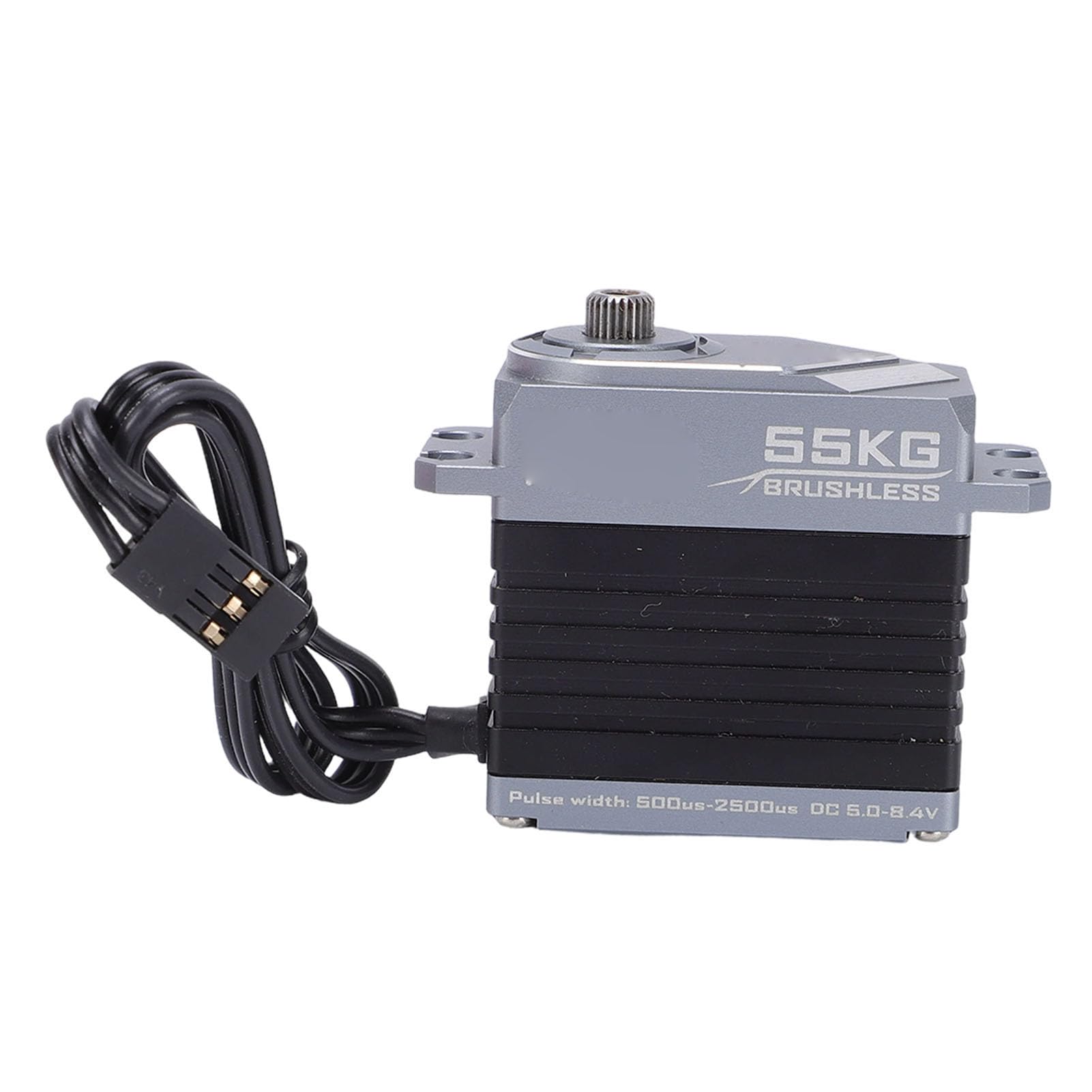 POENVFPO 55 Kg Bürstenloses Servo, Drehmomentstarkes Vollmetall-Stahlgetriebe-RC-Servo mit Magnetischem Encoder und Leistungsstarker, Stabiler Leistung für RC-Modellautos