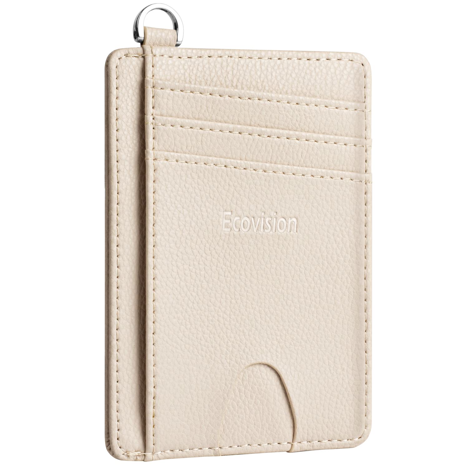 EcoVision Slim Minimalist Front Pocket Wallet RFID Blocking Credit Card Holder Wallet with Detachable D-Shackle for Men Women