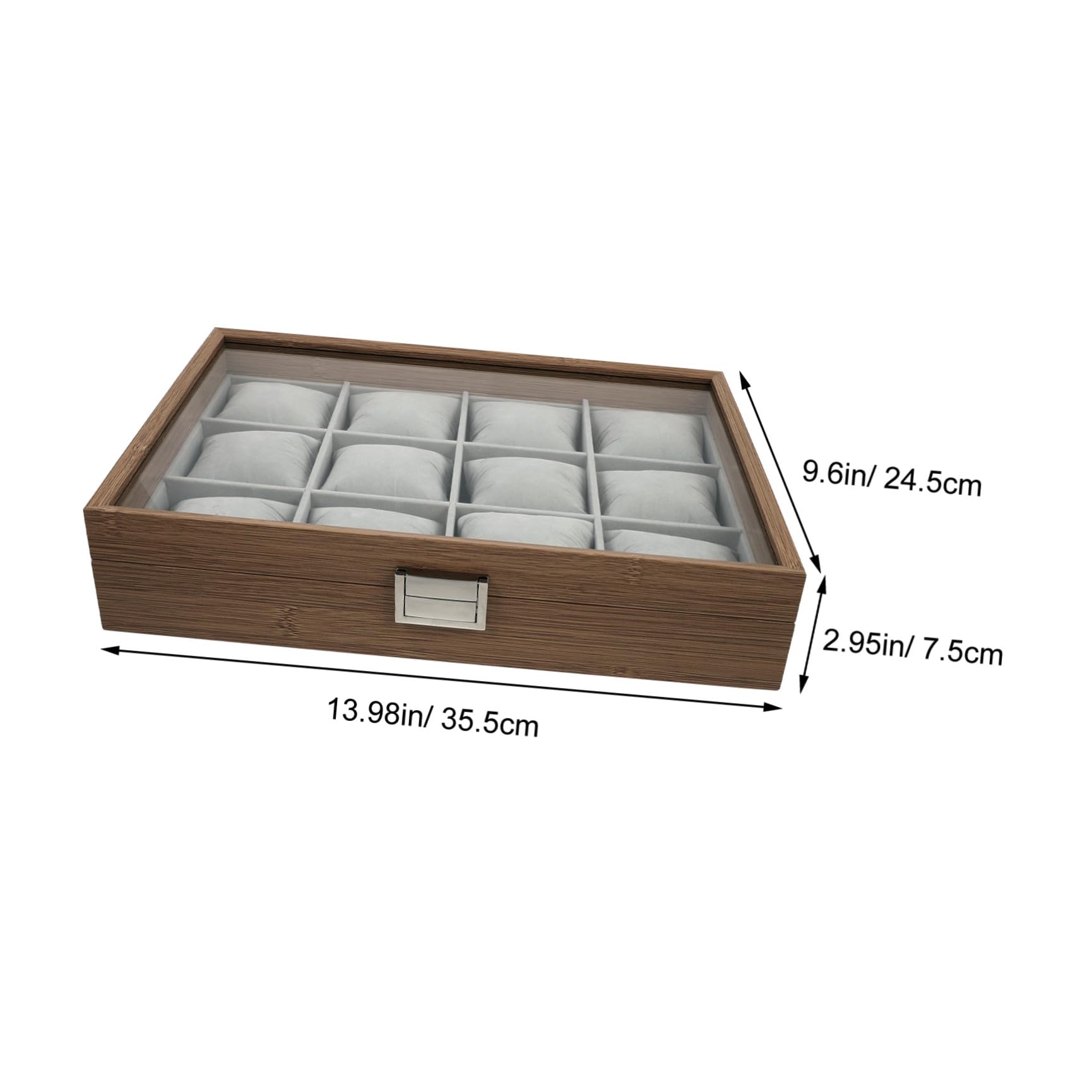 Scatola Cuscini 12 Scomparti Grandi in Morbidi e Legno Organizer per Rimovibili Decorativa Orologi per Uso Personale e Esposizione Gioielli