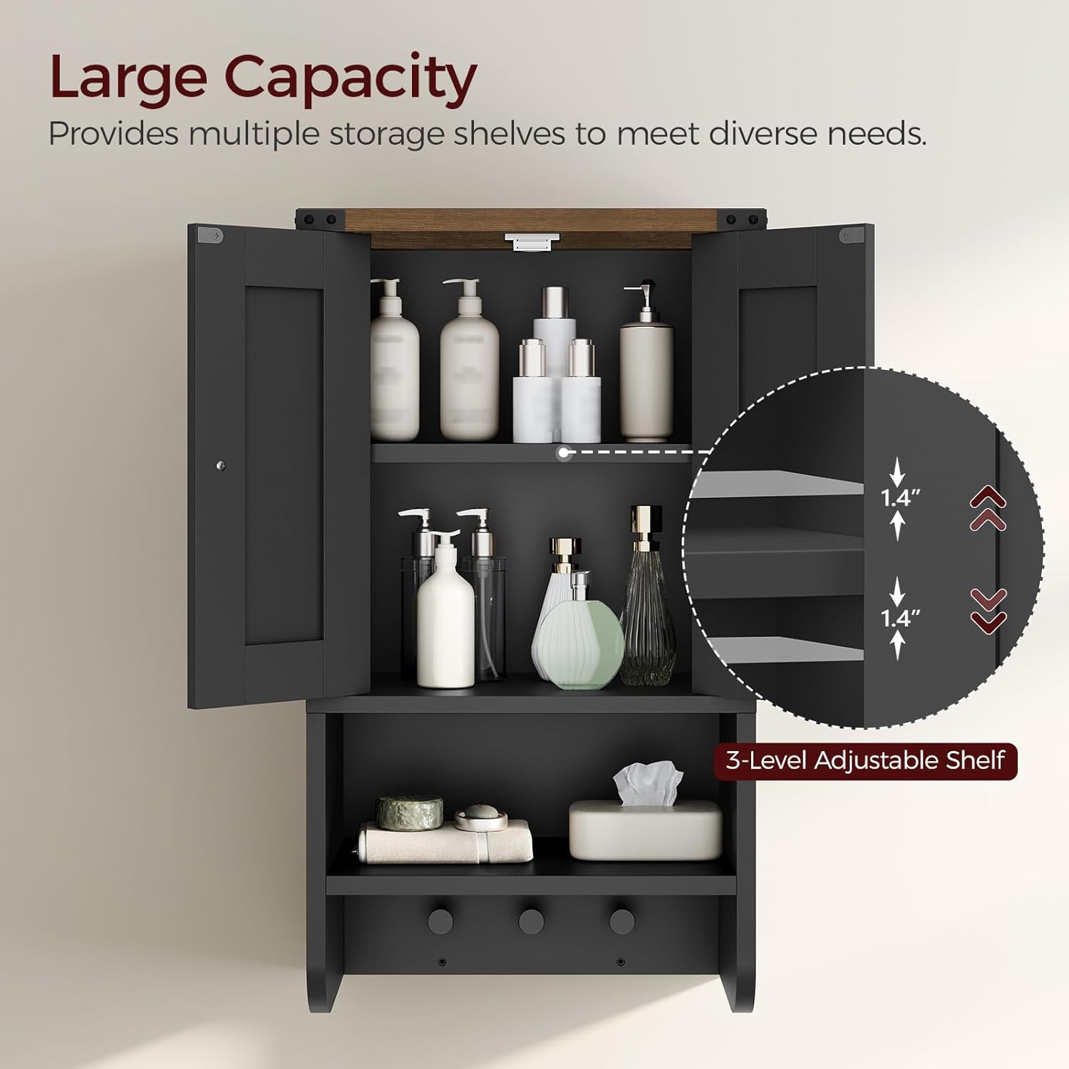 Fish Tank Stand and Bathroom Wall Cabinet Bundle, Aquarium Stand with 2-Tier Storage Shelves, Farmhouse Medicine Cabinet with Adjustable Shelf, for Home Office, FTBK2001-WC03