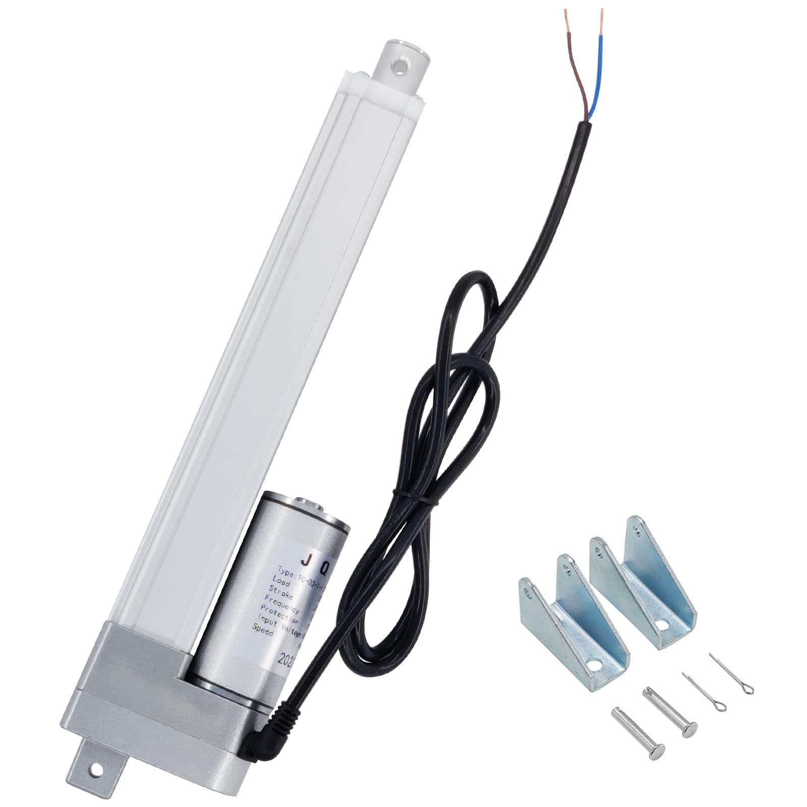 JQDML 8 Inch Stroke 12V Linear Actuator 300N/66lbs Speed 1.77