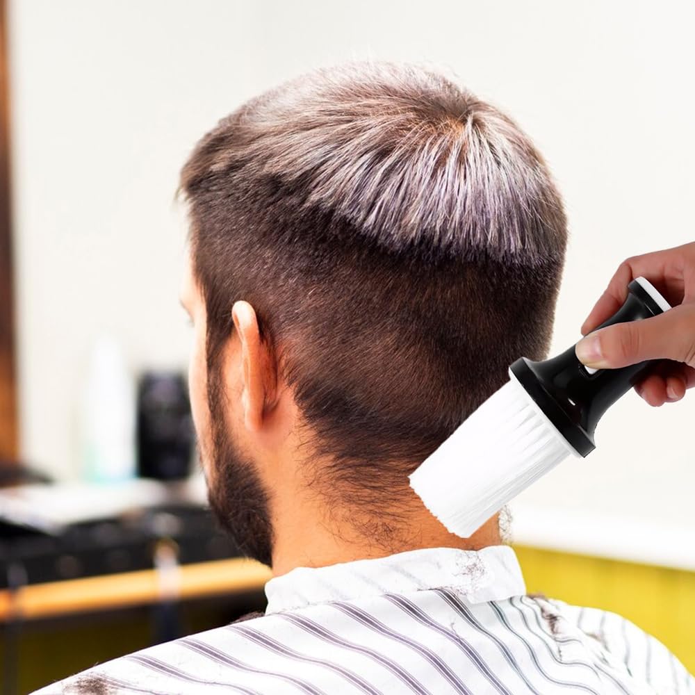 LATRAT Spazzola professionale multiuso per parrucchiere Clean Neck Duster Soft, Barber Haircut Tools con design Bottom Cap per aggiungere talco, taglia piccola
