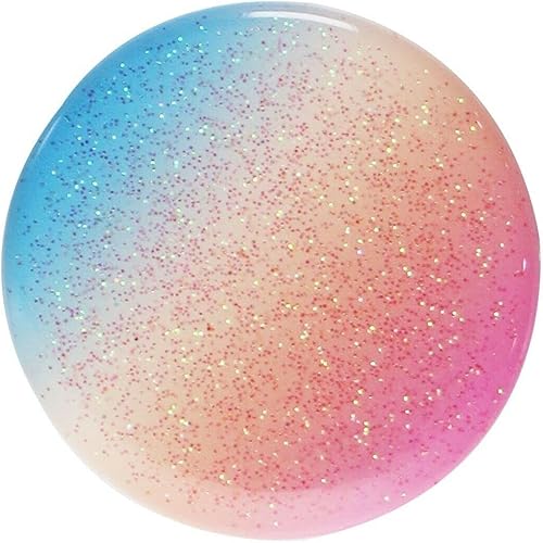 PopSockets PopGrip con agarre superior intercambiable y soporte para teléfonos y tabletas, arcoíris con purpurina