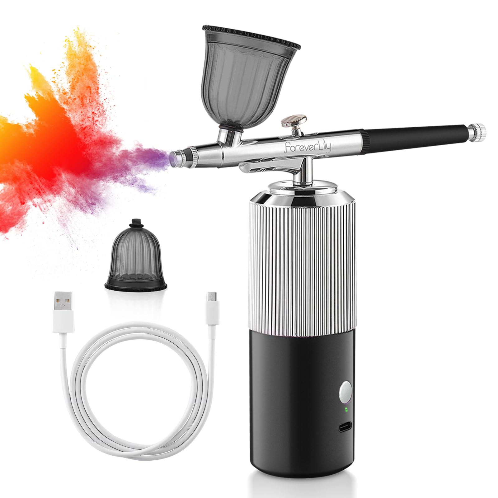 Kit Aerografo Autolock Con Compressore - Pistola A Spruzzo Portatile 30PSI Per Trucco, Modellismo, Nail Art - Foto 12