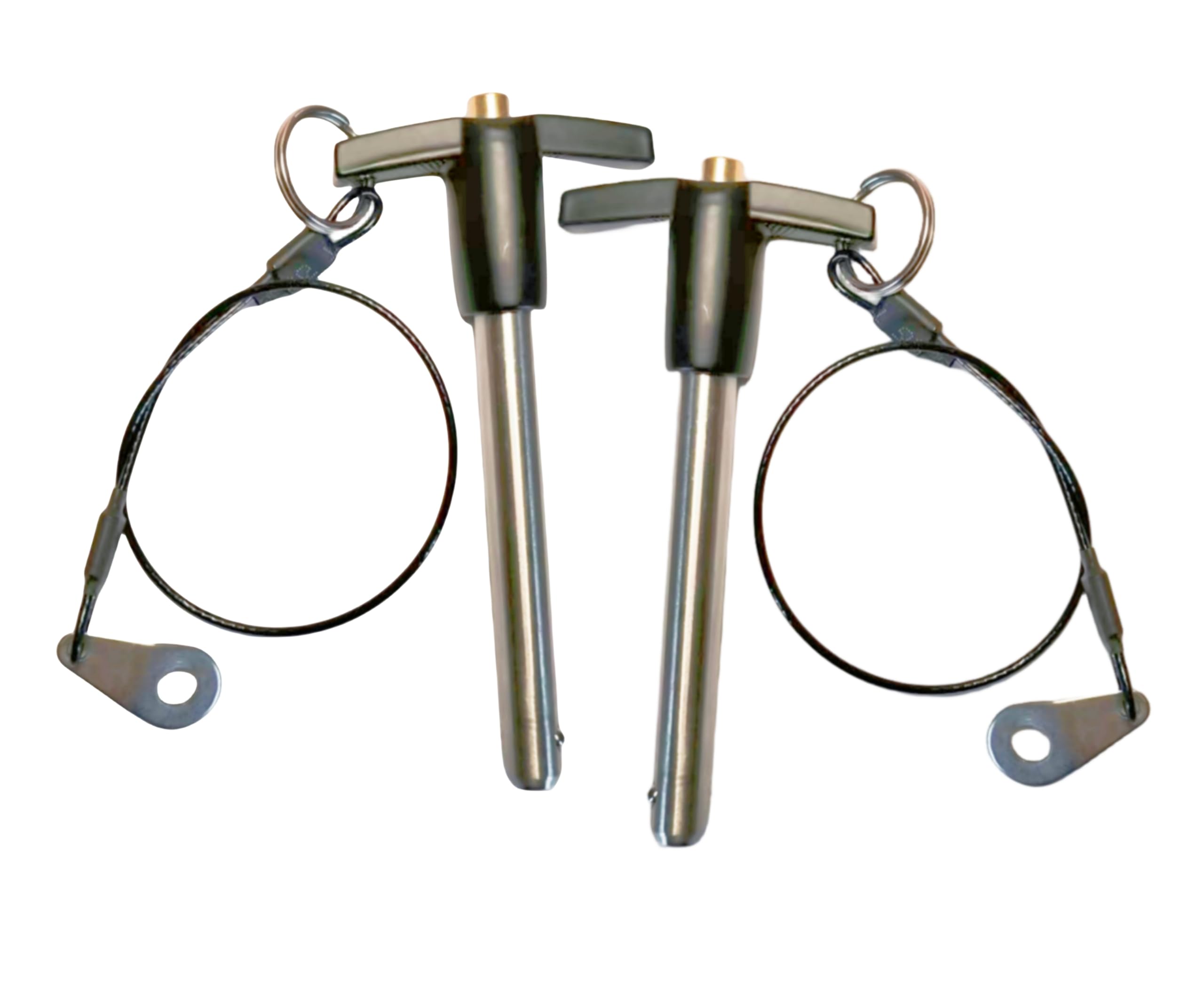 T-Handle Locking pin, 304 Stainless Steel Grip Push-Button Locking Quick-Release pin with Safety Rope (Φ15/32in x 3-5/32in (2Pcs))