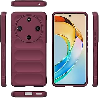 جراب موبايل جلوبال ماجيك شيلد من البولي يوريثين الحراري والسيليكون مضاد للصدمات لهونر X9B، أحمر نبيذي