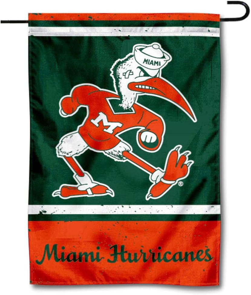 Miami Canes Throwback Vintage Retro Garden Flag