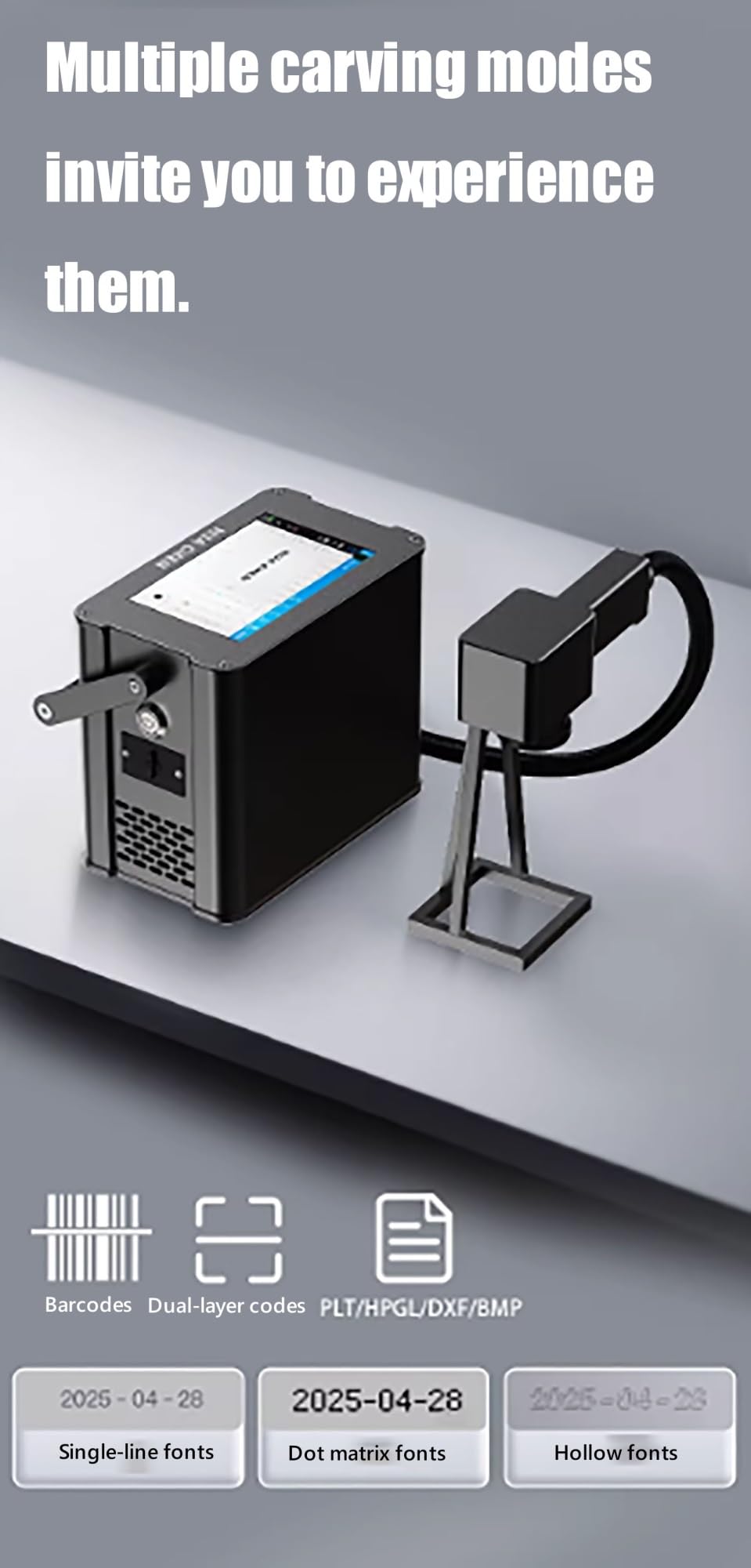 Ręczna maszyna do grawerowania laserowego o mocy 20 W/30 W/50 W, prędkość grawerowania laserowego 16000 mm/s, odpowiednia do biżuterii, metalu, skóry, nieśmiertelników itp.(50W)