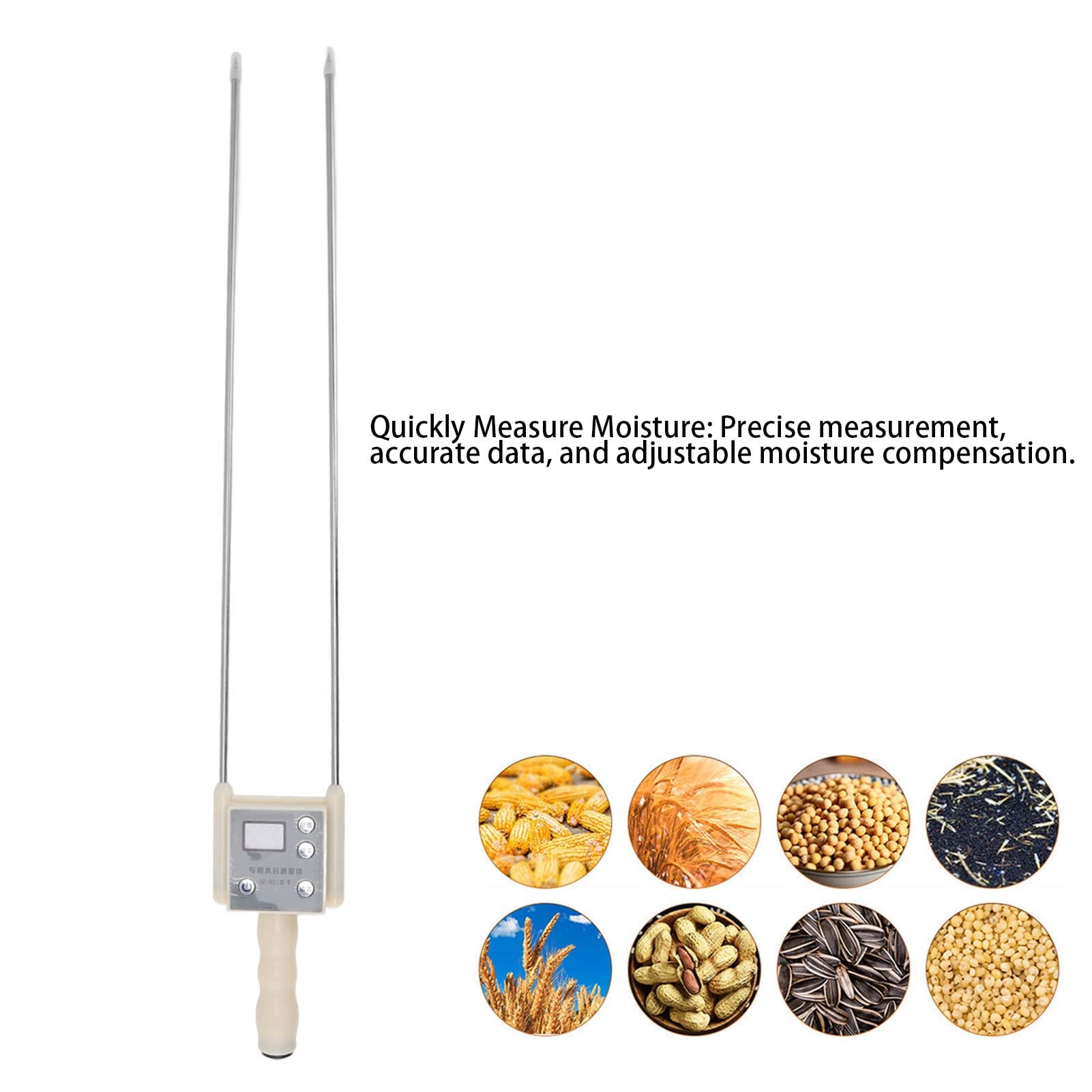 Misuratore Di Umidità Digitale Per Fieno E Cereali - Sonda Lunga, Display LCD Retroilluminato - Foto 5