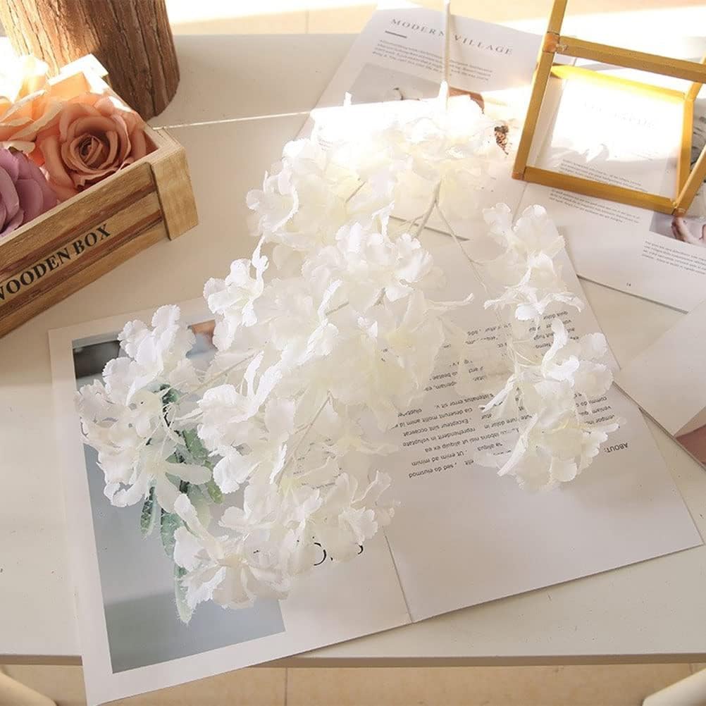 Goodangie00 5Pcs 33.5" White Artificial Cherry Blossom Flower Bushy Silk Branches for Spring Home Room Wedding Party Kawaii Decor, Japan's National Flower - Image 3