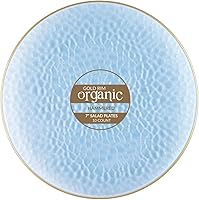 Vista 65 de PARTY BARGAINS 7" & 10" Organic Collection Hammered Appetizer and Dinner Plates Combo with Gold Rim – Transparent White, 32-Pack Disposable Plastic