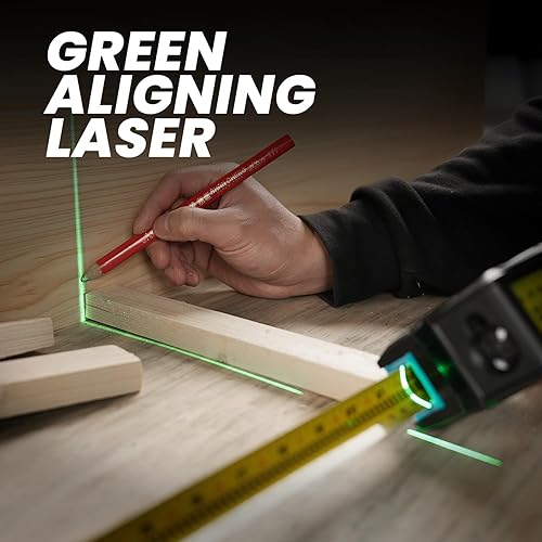 Miniatura 3 de Cinta métrica digital 3 en 1, herramienta de medición láser de 330 pies y cinta de bloqueo automático con lectura digital instantánea, línea láser