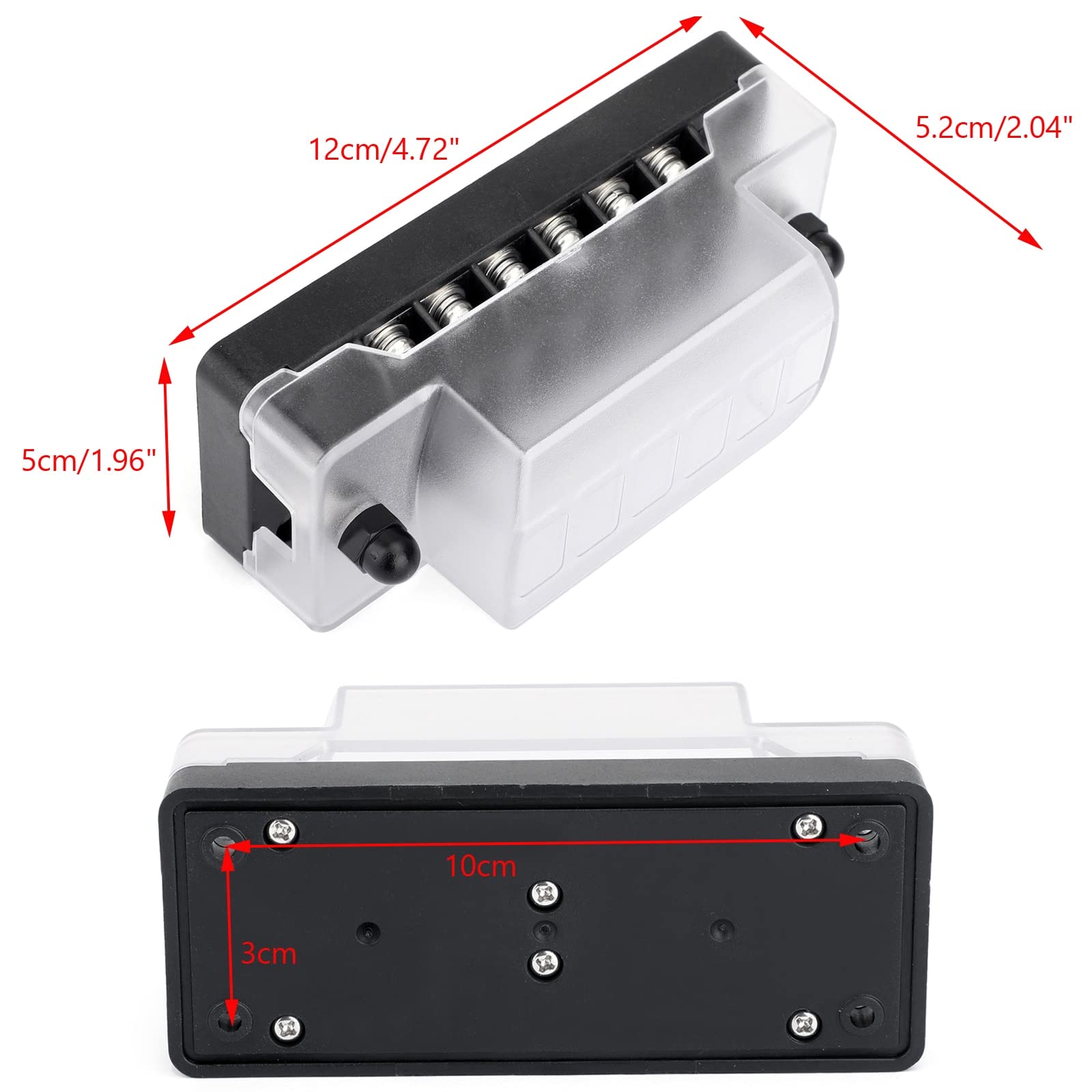 Caja De Fusibles De 6 Soportes Para Coche, Camión O Barco – 12V-32V Con Fusibles Incluidos De Repuesto