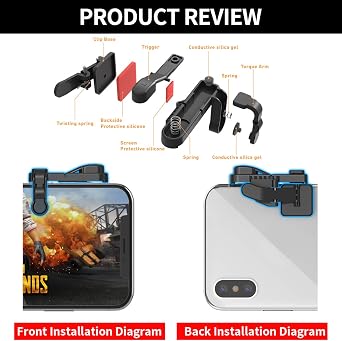 IFYOO Z108 Mobile Gaming Controller For PUBGG Mobile Wilderness Action CODM Professional Smartphone Shooting Game Controller, L1 R1, Trigger, Shooting Button, Compatible with iPhone/Android 2 Buttons