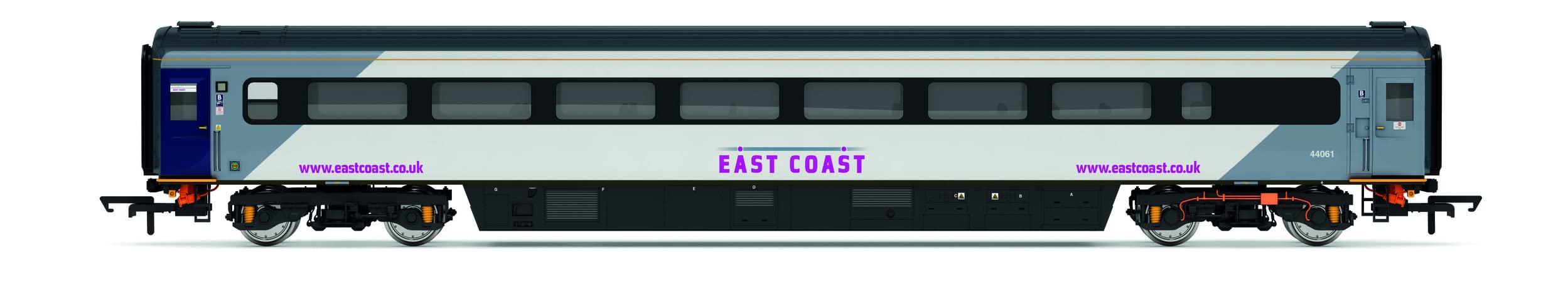 Hornby Coach Car - R40245 East Coast, Mk3 Trailer Guard Standard, 44061 - Era 10 Train Toy, 00 Gauge Carriage for Train Set, Rolling Stock Models for Adults - 1:76 Scale Model Gift