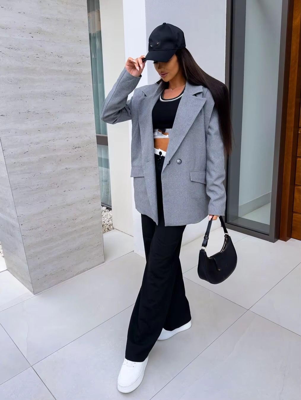 GUOYUXIAO Giacca Dalton Slim con Bottoni, Giacca Casual su Misura per Professionalità