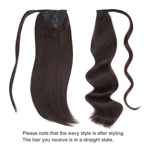 Miniatura 9 de ABH AMAZINGBEAUTY HAIR Extensión de cabello humano real con cola de caballo para mujer, extensiones de cabello humano Remy envolvente, 2.82 oz de