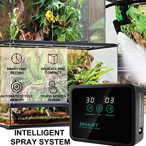 Reptile Fogger Automatic Reptile Mister Fogger For Terrarium, Reptile Humidifiers With Timer Amphibians Intelligent Humidifier With 360°Adjustable Misting Nozzles For Chameleon/Lizard/Snake/Turtle Etc #TOP1