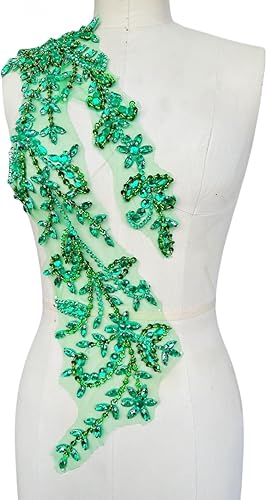 Vista 94 de PLune Diamantes de imitación acrílicos brillantes hechos a mano en apliques de encaje, cuentas de costura, parches para accesorios para vestido