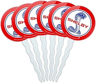GRAPHICS & MORE Shelby Cobra Patriotic Logo Cupcake Picks Toppers Decoration Set of 6