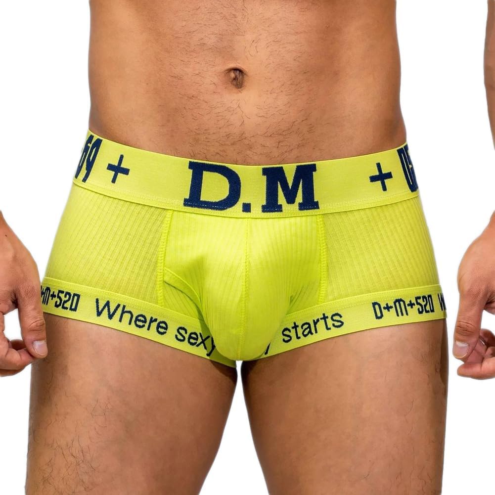 D.M Men's Underwear Trunks Briefs Cotton Fashion Low Rise Comfortable Underpants