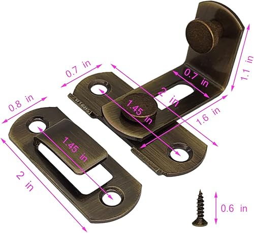 Miniatura 5 de Cerradura de puerta corredera Cerradura de puerta de granero Cerradura de puerta de bolsillo Pantalla de bloqueo de puerta Pestillo de puerta de 90