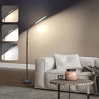 LED Floor Lamp, Bright Floor Lamps for Living Room with 1H Timer, 2700K-6500K Brightness Adjustable Gooseneck Standing Lamp with Remote & Touch Control Reading Floor Lamps for Bedroom