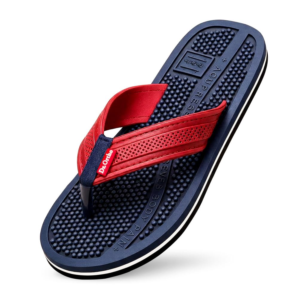 Dr.Ortho Acupressure Slippers | Acupressure Slippers | Flip-Flops | Men & Women's Slippers | Comfortable & Lightweight | Soft Foot Massager | All Day Wear Acupressure Slipper | Size UK-09