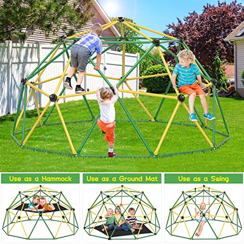 image for GIKPAL Climbing Dome, 10FT Dome Climber with Hammock for Kids 3 to 10 