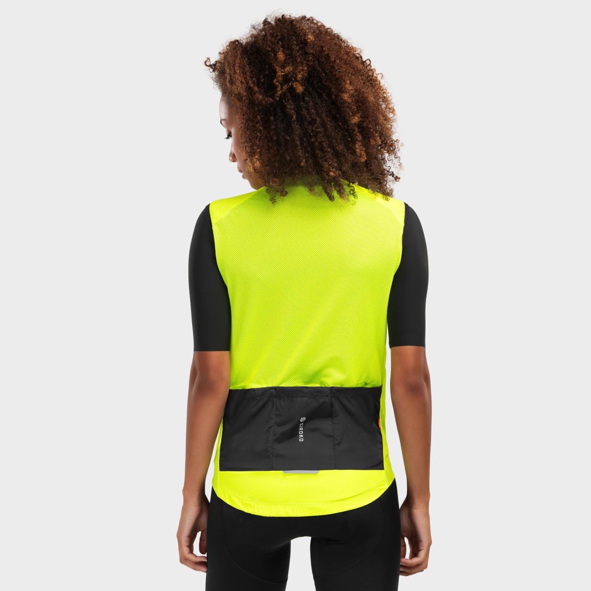 SIROKO - Chaleco Cortavientos de Ciclismo para Mujer V1-W Langkawi - L - Amarillo neón