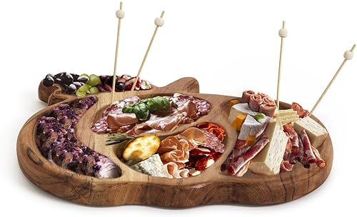 Miniatura 2 de Two's Company Junta seccional de embutidos con forma de calabaza con 20 púas de madera