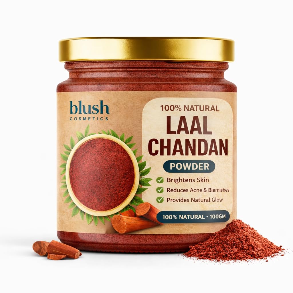 100% Pure & Natural Red Sandalwood Face Pack Powder | Lal Chandan | Raktha Chandanam | Premium Forest Grade | For Skin Brightening, Acne, Blemish, Dark Spots | Puja Ritual - 100 Gm-picture-35