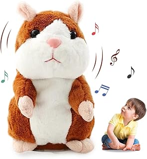 Talking Hamster,Interactive Stuffed Plush Animal That Repeats What You Say - Perfect Fun Gift for Kids Ages 3+