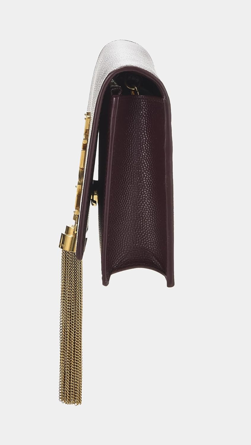 YSL Women's Pre-Loved Grainy Kate Tassel Wallet On Chain Bag, Burgundy, Red, Purple, One Size - Image 5