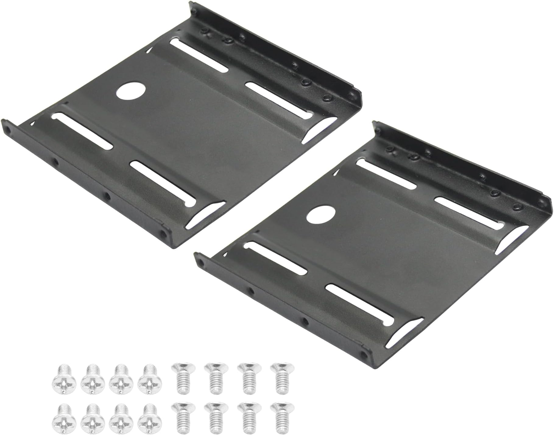 2Pcs SSD Mounting Bracket 2.5 to 3.5inch, Thicken Solid State Drive (SDD) or Hard Disk Drive(HDD) Metal Bays Holder Adapter with Screws, for PC