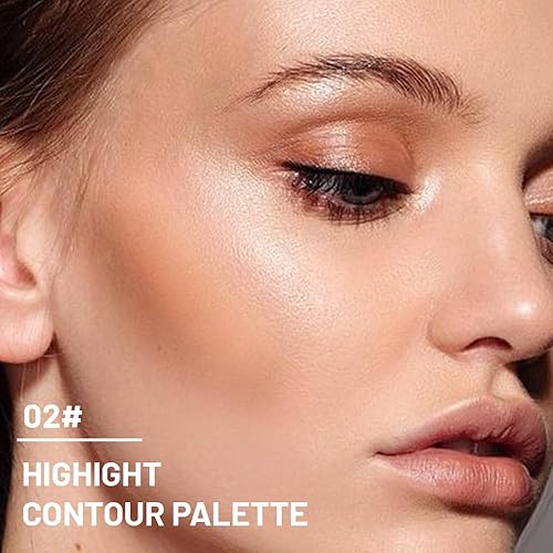 Miniatura 4 de 3 IN 1 Brown Nude Face Highlight Bronzer Powder Palette for Face Cheeks Contour Brightening, Buildable Matte Coverage Natural Makeup,Ultra Sculpt