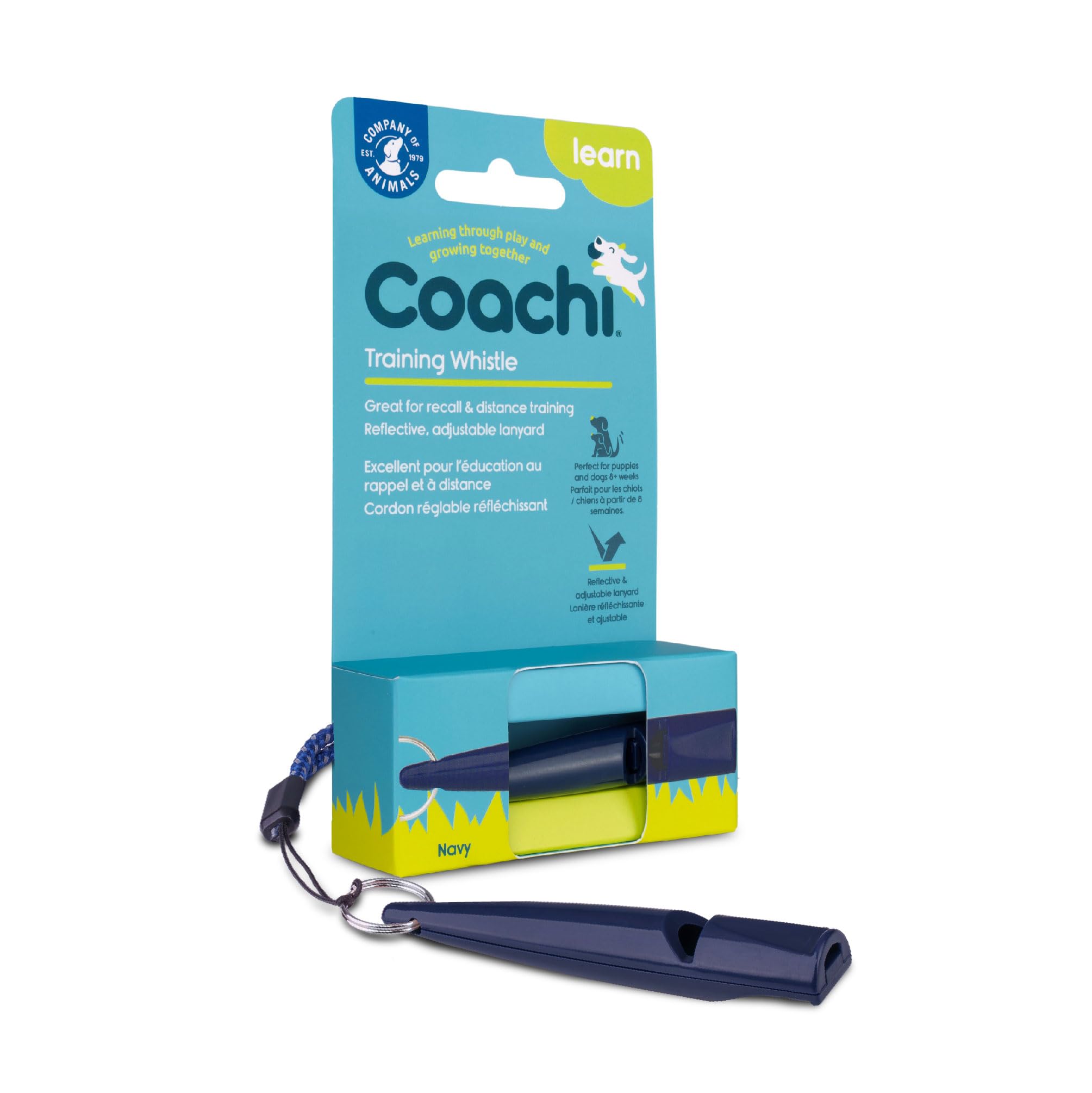 Coachi Training Whistle, Perfetto per addestramento al richiamo e all’obbedienza, Suono Forte e Chiaro, Leggero e Compatto, Cordino Riflettente Regolabile, Adatto all’addestramento di Cani e Cuccioli